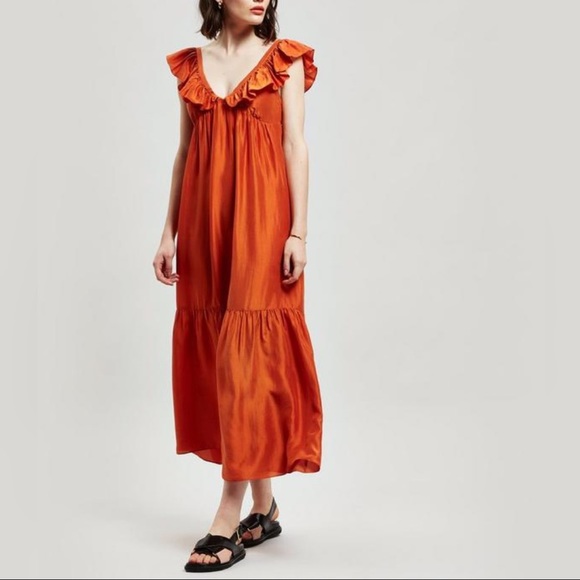 Masscob Acacia Ruffled Silk Dress - Picture 2 of 16